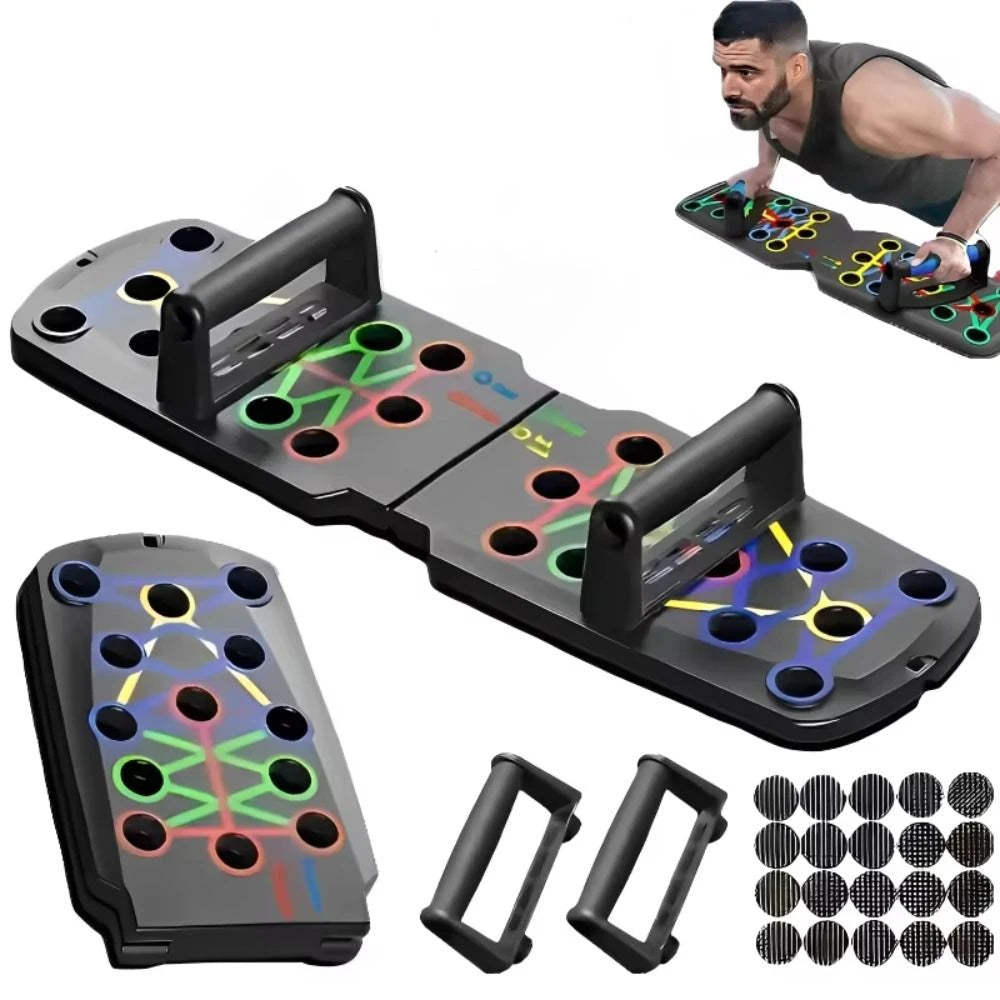 Push-up Board Foldable Multifunctional Home Exercise Equipment with Tension Rope