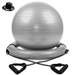 Stability Ball Chair With Inflatable Stability Base & Resistance Bands
