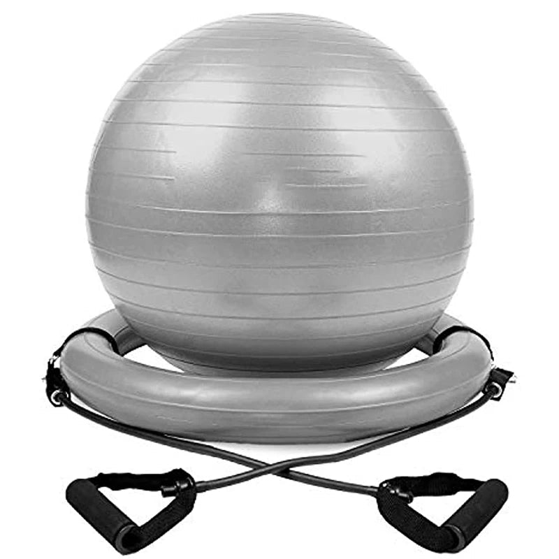 Stability Ball Chair With Inflatable Stability Base & Resistance Bands
