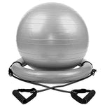 Stability Ball Chair With Inflatable Stability Base & Resistance Bands