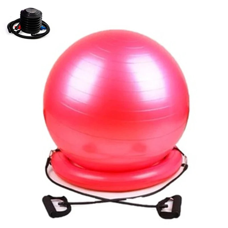 Stability Ball Chair With Inflatable Stability Base & Resistance Bands
