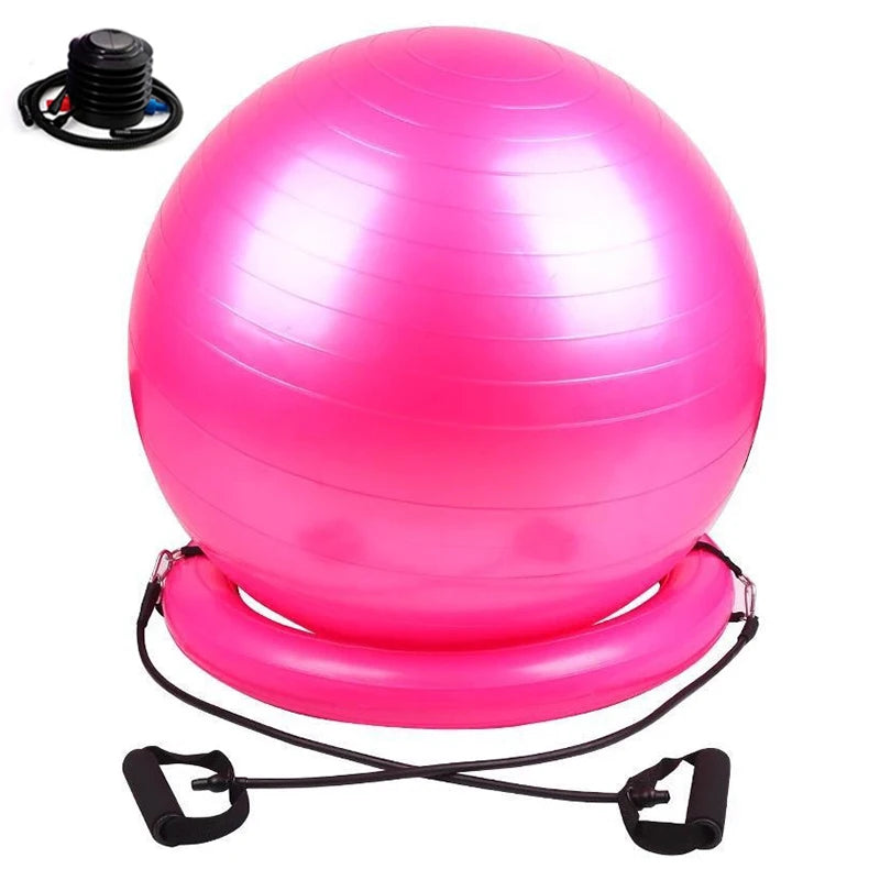 Stability Ball Chair With Inflatable Stability Base & Resistance Bands